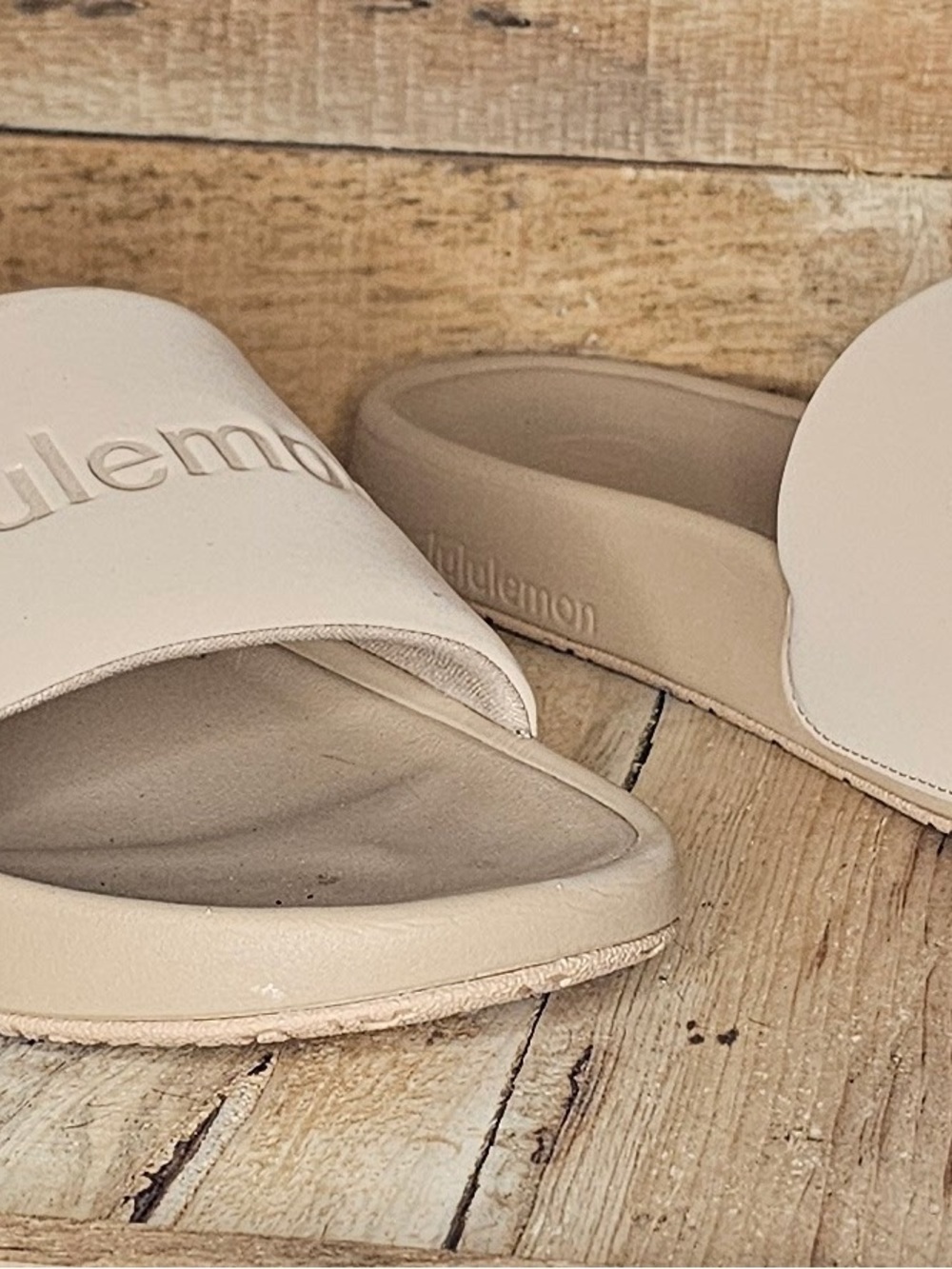 lululemon athletica Beige Slide Sandals